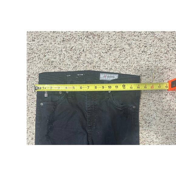 AG-ED Adriano Goldschmied Black Distressed Stretchy Skinny Jeans Size 28 R - Picture 5 of 8